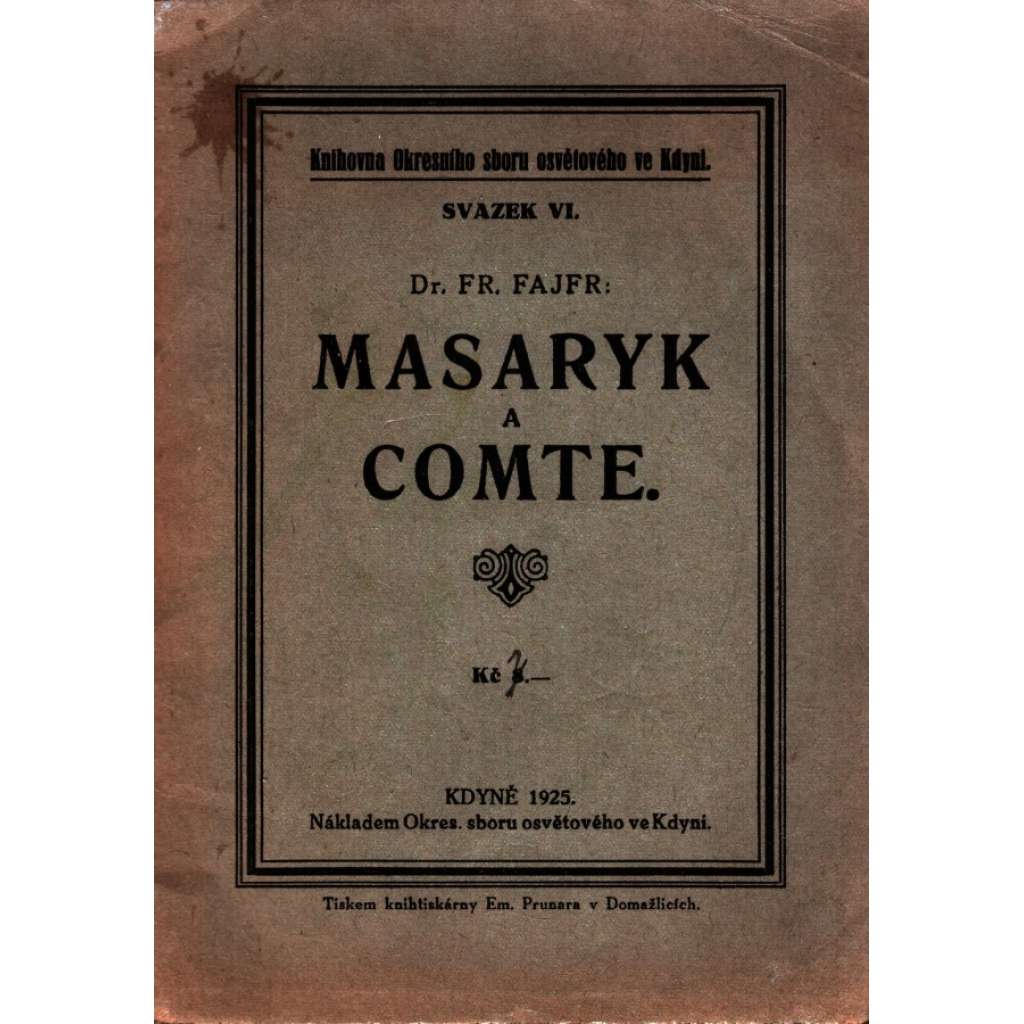 MASARYK A COMTE