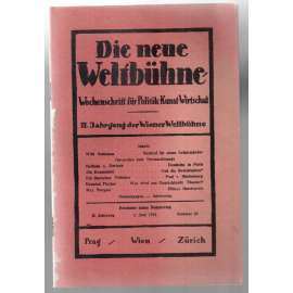 Die neue Weltbühne. Wochenschrift für Politik, Kunst, Wirtschaft. 1.Juni 1933. Nr. 22 [týdeník]