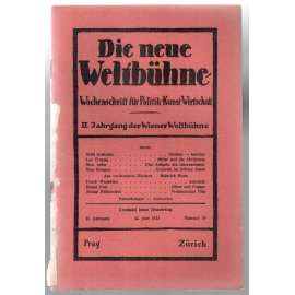 Die neue Weltbühne. Wochenschrift für Politik, Kunst, Wirtschaft. 22. Juni 1933. Nr. 25 [týdeník]