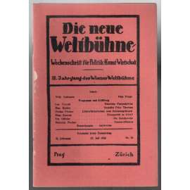 Die neue Weltbühne. Wochenschrift für Politik, Kunst, Wirtschaft. 27. Juli 1933. Nr. 30 [týdeník]