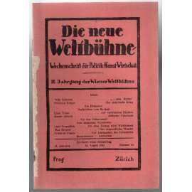 Die neue Weltbühne. Wochenschrift für Politik, Kunst, Wirtschaft. 24. August 1933. Nr. 34 [týdeník]