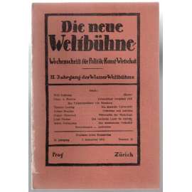 Die neue Weltbühne. Wochenschrift für Politik, Kunst, Wirtschaft. 7. September 1933. Nr. 36 [týdeník]