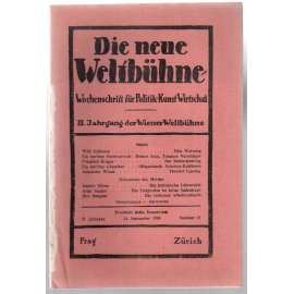 Die neue Weltbühne. Wochenschrift für Politik, Kunst, Wirtschaft. 14. September 1933. Nr. 37 [týdeník]