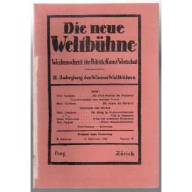 Die neue Weltbühne. Wochenschrift für Politik, Kunst, Wirtschaft. 21. September 1933. Nr. 38 [týdeník]