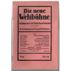 Die neue Weltbühne. Wochenschrift für Politik, Kunst, Wirtschaft. 8. Oktober 1933. Nr. 40 [týdeník]