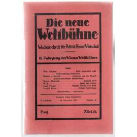 Die neue Weltbühne. Wochenschrift für Politik, Kunst, Wirtschaft. 16. November 1933. Nr. 46 [týdeník]