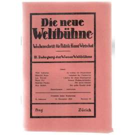 Die neue Weltbühne. Wochenschrift für Politik, Kunst, Wirtschaft. 14. Dezember 1933. Nr. 50 [týdeník]