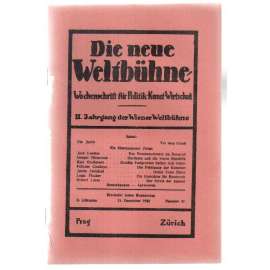 Die neue Weltbühne. Wochenschrift für Politik, Kunst, Wirtschaft. 21. Dezember 1933. Nr. 51 [týdeník]