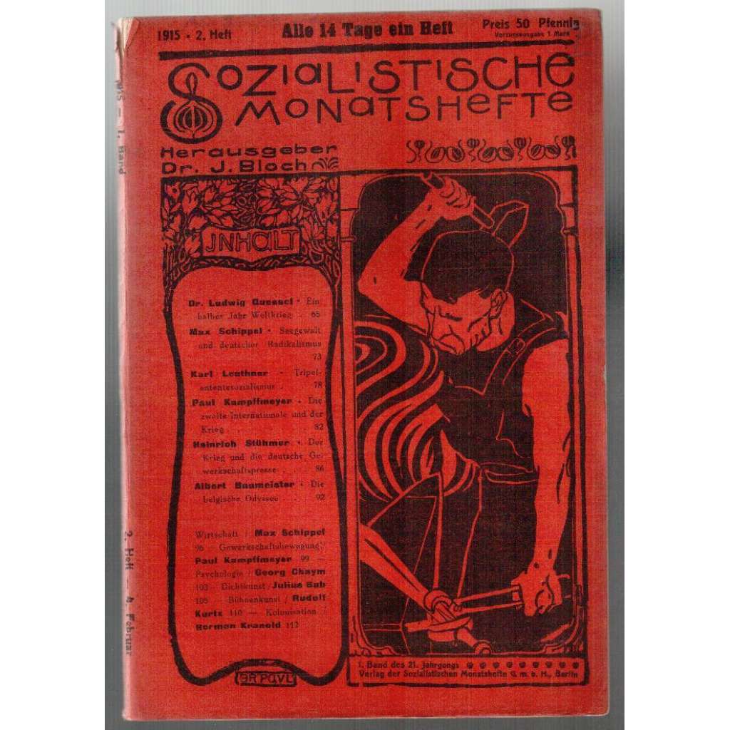 Sozialistische Monatshefte. 1915, 2. Heft [časopis, socialismus, 1915, 2. sešit]