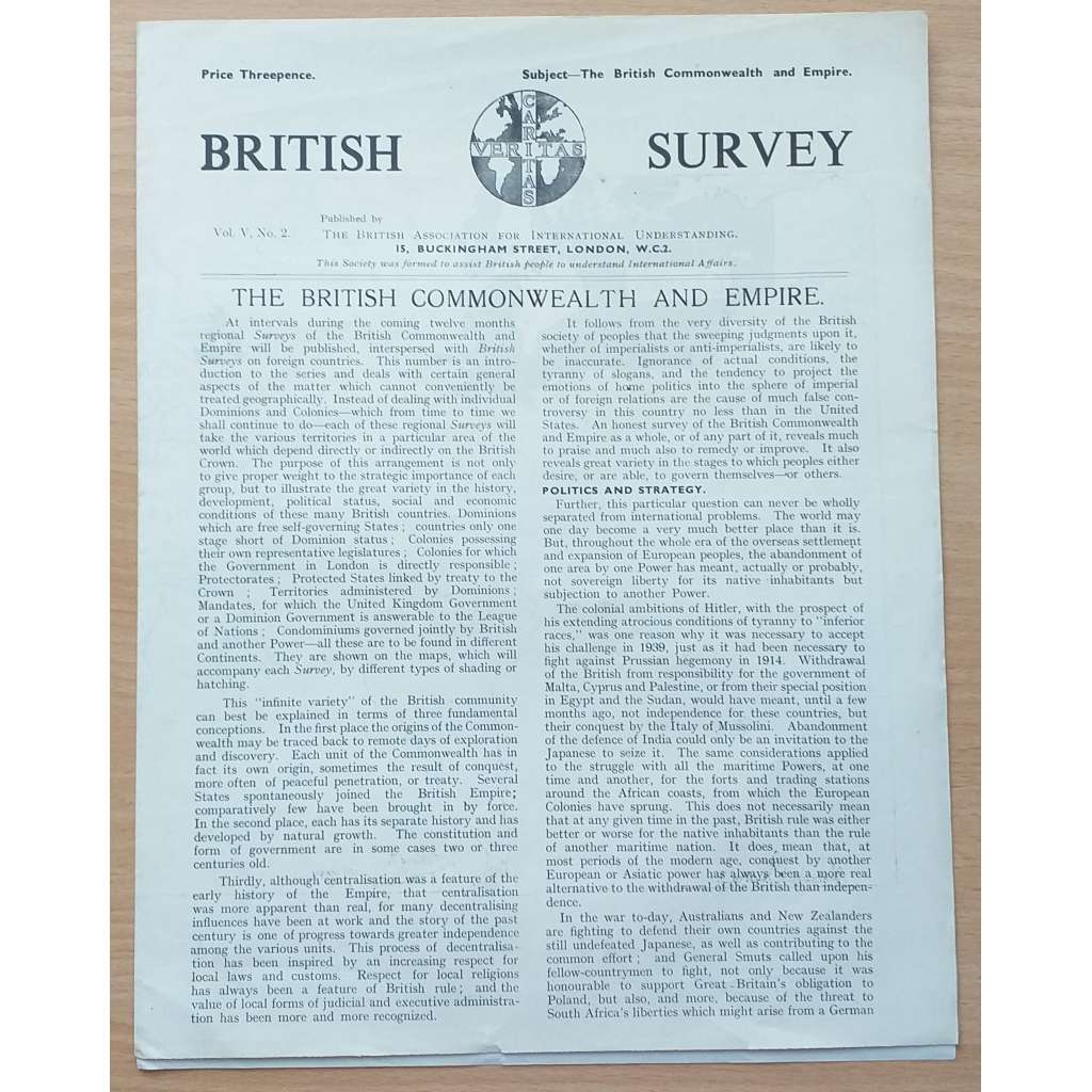 British Survey. No. 2-26, 1943/1944 [britský časopis, ročník 1943/1944, č. 2-26]