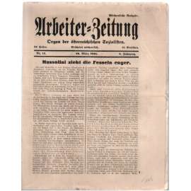 Arbeiter-Zeitung. Nr. 13. 29. März 1936. 3. Jahrgang [rakouský týdeník, č. 13, 29. březen 1936, 3. ročník]