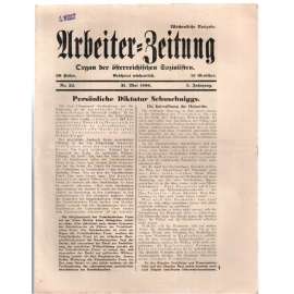 Arbeiter-Zeitung. Nr. 22. 31. Mai 1936. 3. Jahrgang [rakouský týdeník, č. 22, 31. květen 1936, 3. ročník]