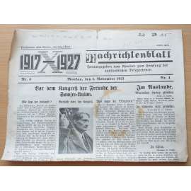 Nachrichtenblatt. Nr. 4, den 1. November 1927 [socialismus, SSSR, noviny, č. 4. 1. listopadu 1927]