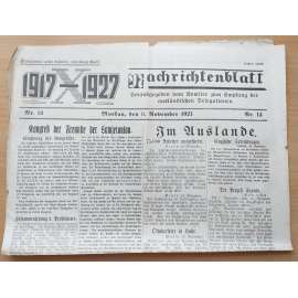 Nachrichtenblatt. Nr. 13, den 11. November 1927 [socialismus, SSSR, noviny, č. 13. 11. listopadu 1927]