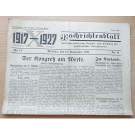 Nachrichtenblatt. Nr. 14, den 12. November 1927 [socialismus, SSSR, noviny, č. 1 4. 12. listopadu 1927]