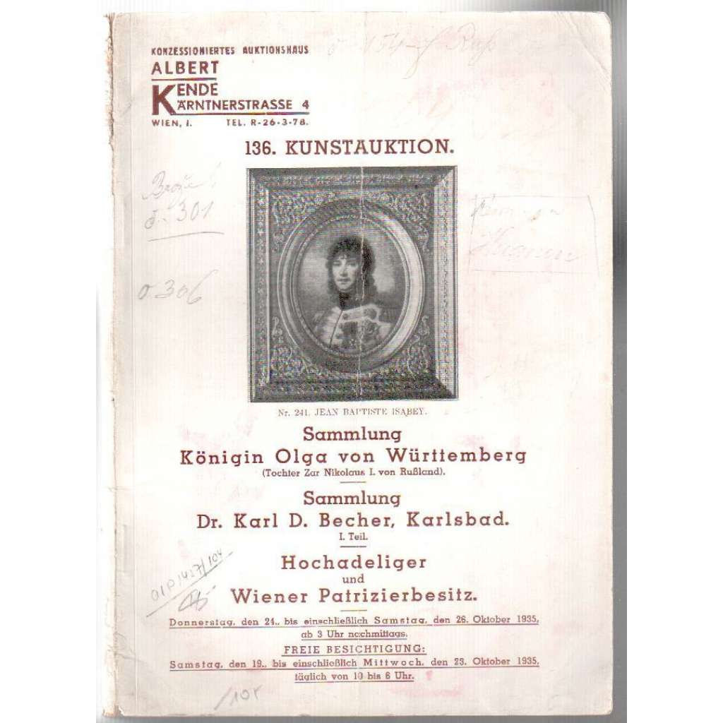 Sammlung Königin Olga von Württemberg. Sammlung Dr. Karl D. Becher, Karlsbad... [aukční katalog]