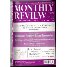 Monthly Review. An Independent Socialist Magazine. Vol. 62, No. 4, September 2010 [měsíčník USA, září 2010]