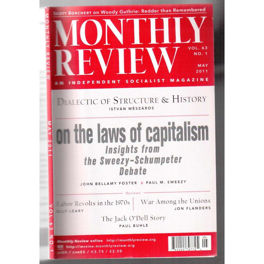 Monthly Review. An Independent Socialist Magazine. Vol. 63, No. 1, May 2011 [měsíčník USA, květen 2011]