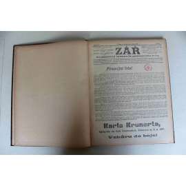 Zář. Krejcarový týdenník pracujícího lidu 1901, ročník V (noviny, týdeník, Rakousko Uhersko, mj. Augustin Smetana, O nájmu a úrocích, Mistr Jan Hus, Smrt kacířům)