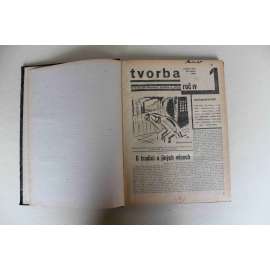 Tvorba. Týdeník pro literaturu, politiku a umění, ročník 4, 1929 (časopis, první republika, mj. Lenin, sociální inženýr, Loterie ve Španělsku, Je druhá světová válka blízká nebo daleká?, Karel May, Georg Grosz)