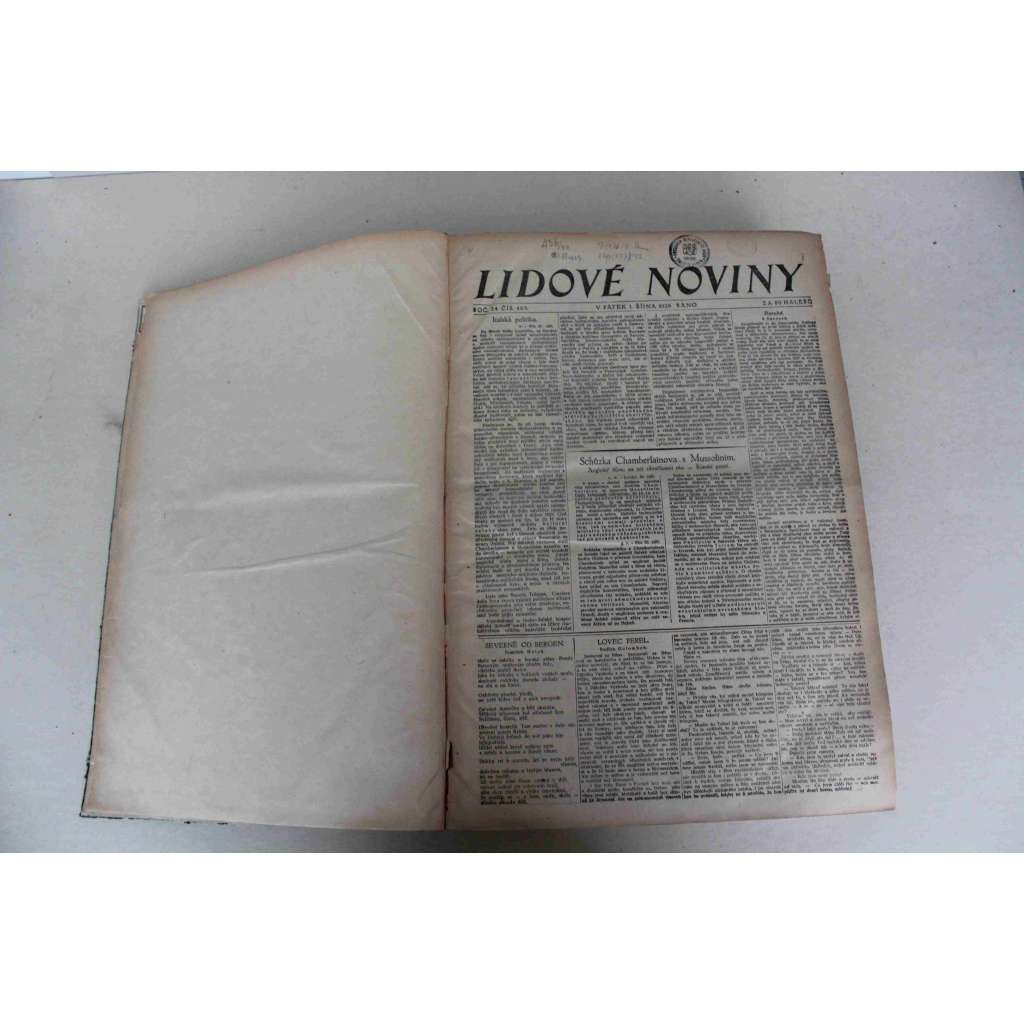 Lidové noviny 1926, roč. 34 (říjen-prosinec) (noviny, deník, první republika, mj. Pilsudského odpověď sejmu, Ženevský salon, Nová vláda - Švehla, K. Čapek - Dvě odpovědi, Švehla a Engliš, konec generála Gajdy)