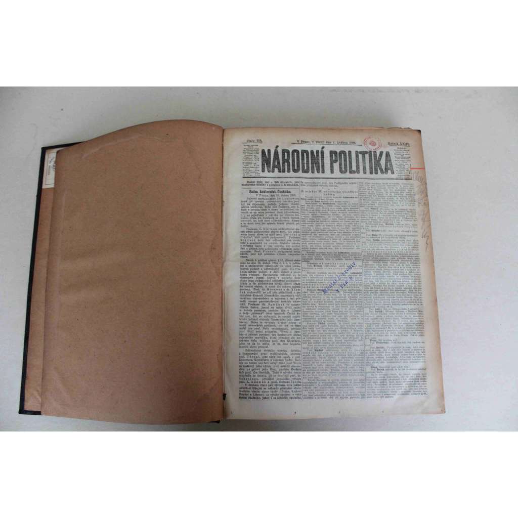 Národní politika 1900 ročník XVIII (květen, červen) [noviny, deník, Rakousko Uhersko, mj. Válka v Jižní Africe, Konopišťský atentát, Světová výstava Paříž, Nevěsta Fr. Ferdinanda a její rod, Jubileum Suvorova)