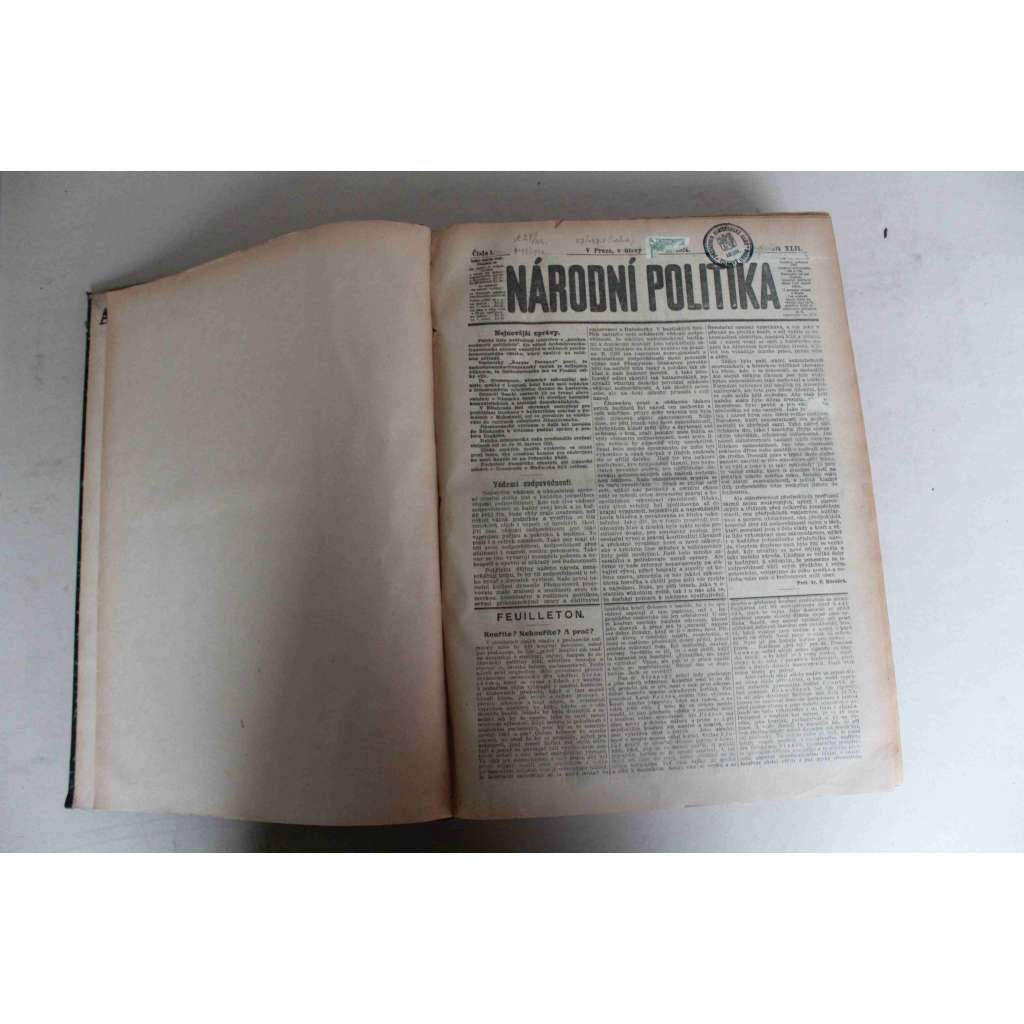 Národní politika 1924 ročník XLII (leden, únor) [noviny, deník, první republika, mj. Kouříte? Nekouříte? A proč?, Organisace Francie pro možnost války, Rok Smetanův, Cyril Dušek - úmrtí, Proti korupci, President Wilson - úmrtí, Polsko)