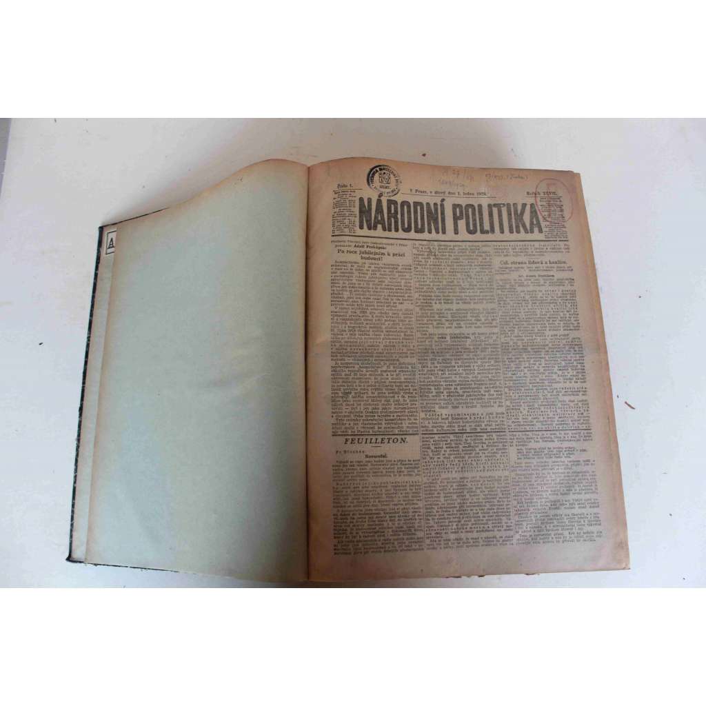 Národní politika 1929 ročník XLVII (leden-únor) [noviny, deník, první republika, mj. Čsl. strana lidová a koalice, Kam spěje Německo?, O reparace, Království SHS, Trocký hledá útulek v Německu)