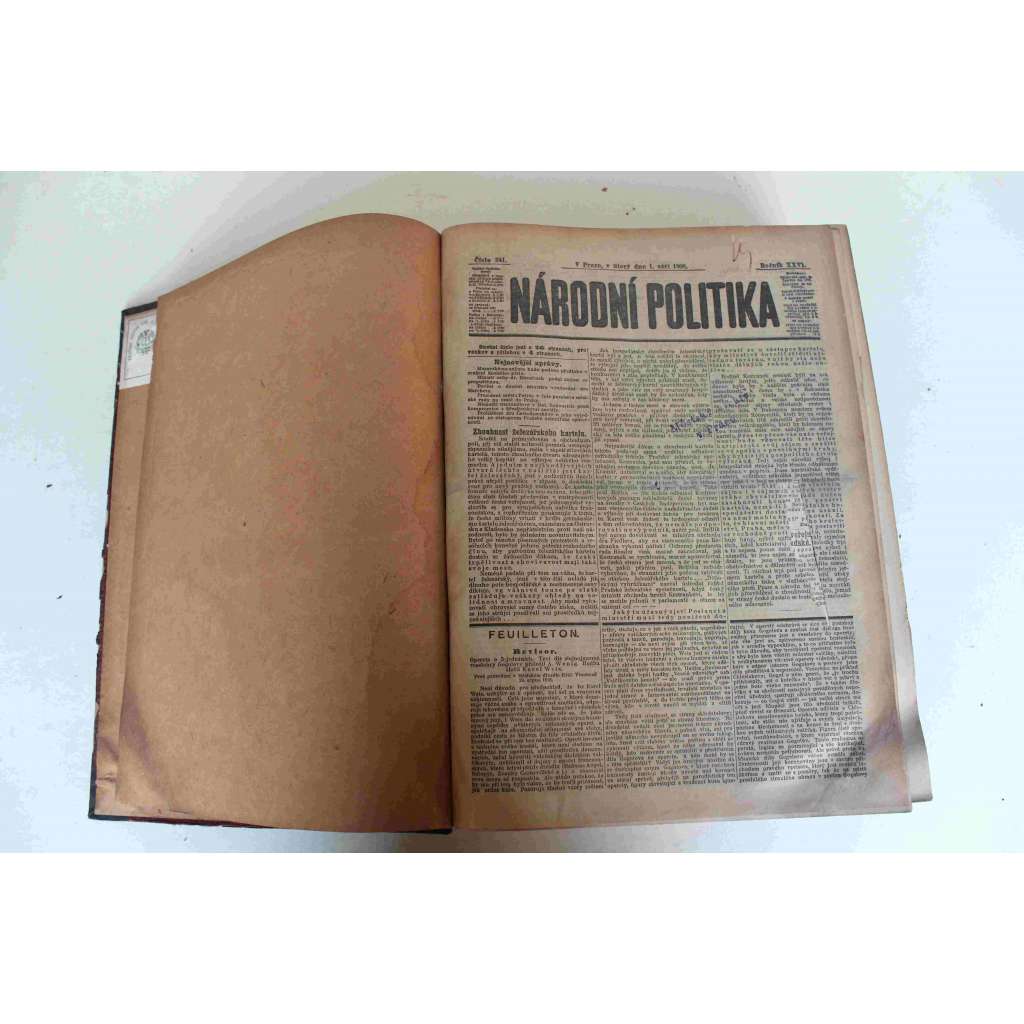 Národní politika 1908 [5] ročník XXVI (září, říjen) [noviny, deník, Rakousko Uhersko, mj. Události v Maroku, Dalajlama na cestě do Pekina, Paříž na březích Vltavy, Události na Rusi - hrabě Tolstoj, Jubilejní výstava v Praze)