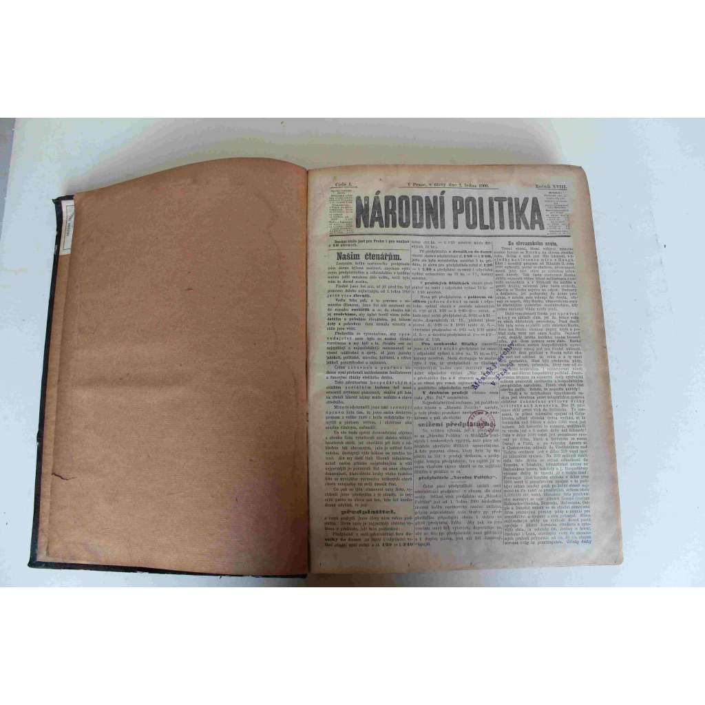 Národní politika 1900 ročník XVIII (leden, únor) [noviny, deník, Rakousko Uhersko, mj. Válka v jižní Africe, Jak využitkovati výstavy pařížské, Uhry a státní právo české, Hornická stávka na Kladně)