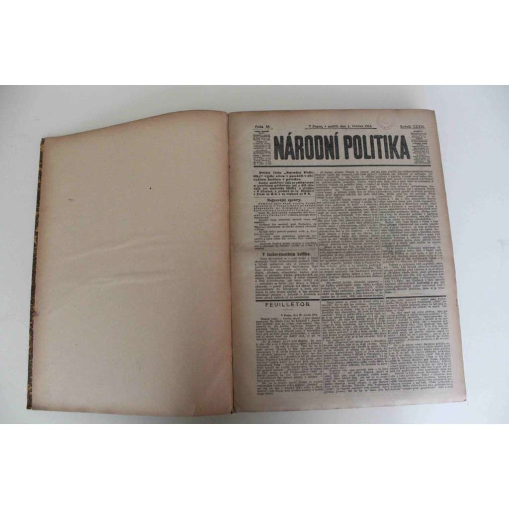 Národní politika 1914, ročník XXXII (březen) [noviny, deník, Rakousko Uhersko, mj. Události na Balkáně, Fr. L. Rieger, Ruské zbrojení a Německo, Ukrajinská otázka v dumě, Ku předu ve Slezsku!)