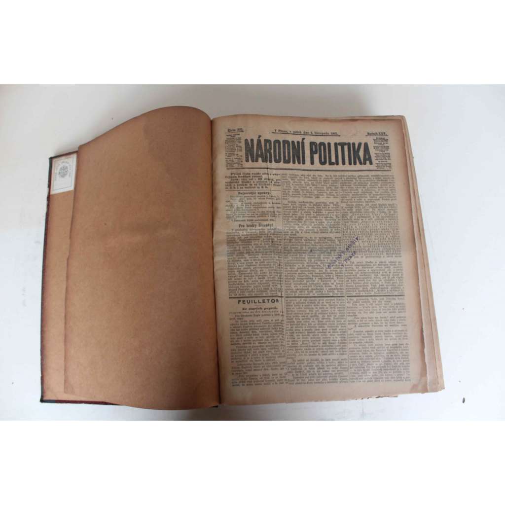 Národní politika 1907 [6] ročník XXV (listopad, prosinec) [noviny, deník, Rakousko Uhersko, mj. Bouře v Maroku, Andrej Hlinka o událostech na Slovensku, Utužení československého bratrství, Jest Cheb v Čechách?, Udělení cen Nobelových)