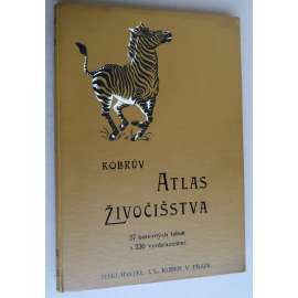 Kobrův atlas živočišstva (zvířata, živočichové) -  27 obrazových tabulí (litografie)