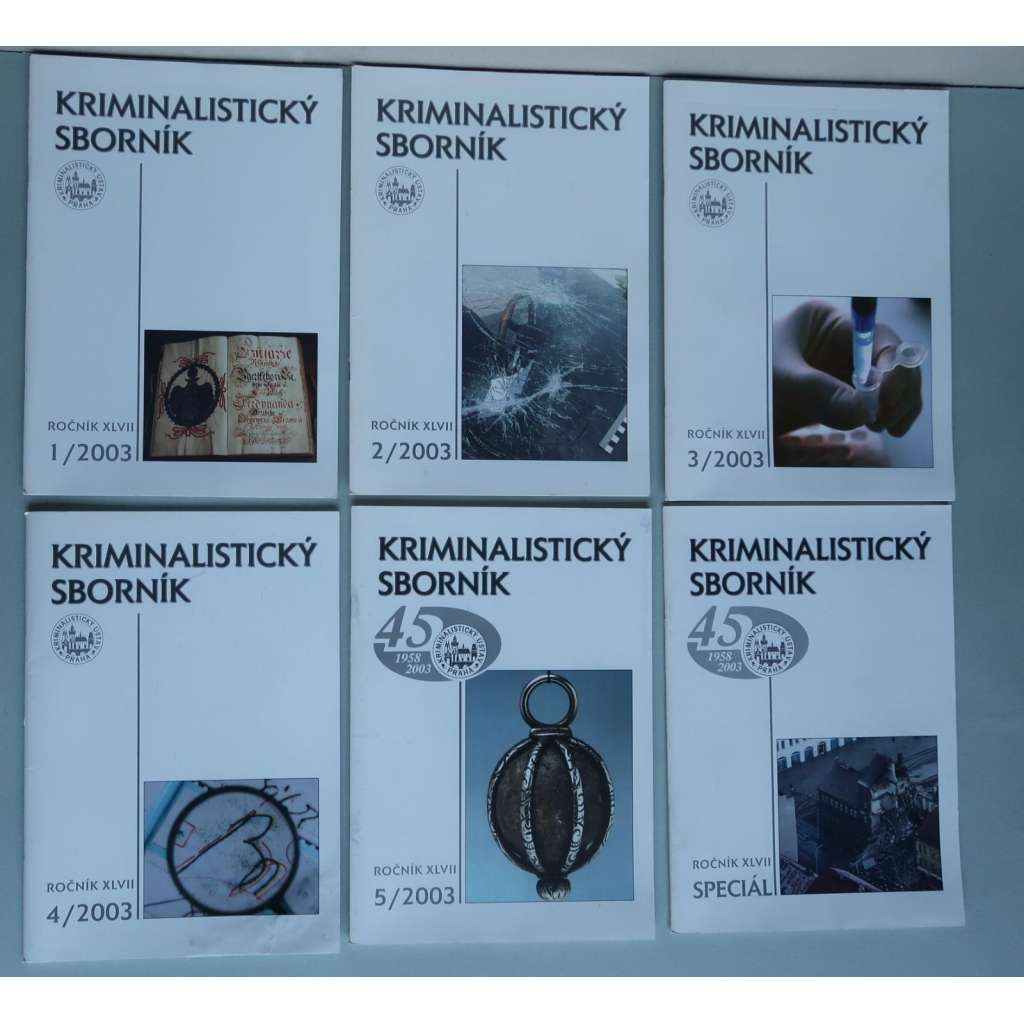 Kriminalistický sborník 2003 (šest sešitů) č. 1, 2, 3, 4, 5 a speciál [zločin, vraždy, vrahové, kriminalita atd.]