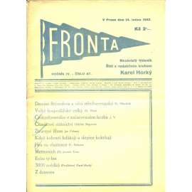 Fronta, ročník IV., číslo 47/1932 (Nezávislý týdeník)