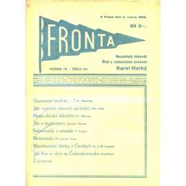 Fronta, ročník IV., číslo 50/1932 (Nezávislý týdeník)