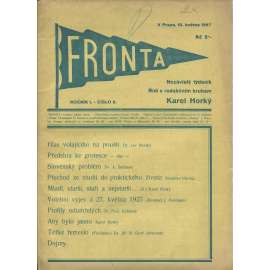 Fronta, ročník I., číslo 2/1927 (Nezávislý týdeník)