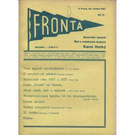 Fronta, ročník I., číslo 3/1927 (Nezávislý týdeník)