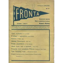 Fronta, ročník I., číslo 1/1927 (Nezávislý týdeník)