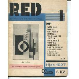 ReD, číslo 1/1927. Měsíčník pro moderní kulturu (Revue Svazu Moderní Kultury "Devětsil" Praha )