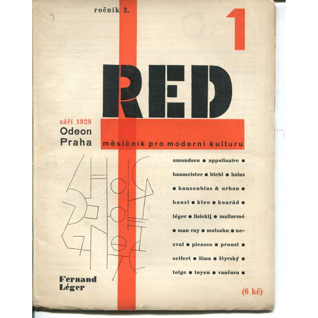 ReD, ročník 2., číslo 1/1928. Měsíčník pro moderní kulturu (Revue Svazu Moderní Kultury "Devětsil" Praha )