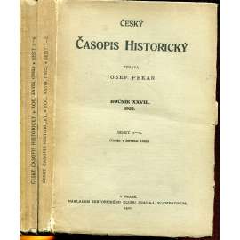 Český časopis historický, ročník XXVIII./1922, sešit 1-4 (2svazky) - celý ročník