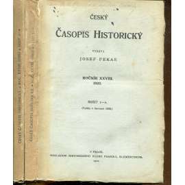 Český časopis historický, ročník XXVIII., sešit 1-4/1922 (2 svazky) - celý ročník