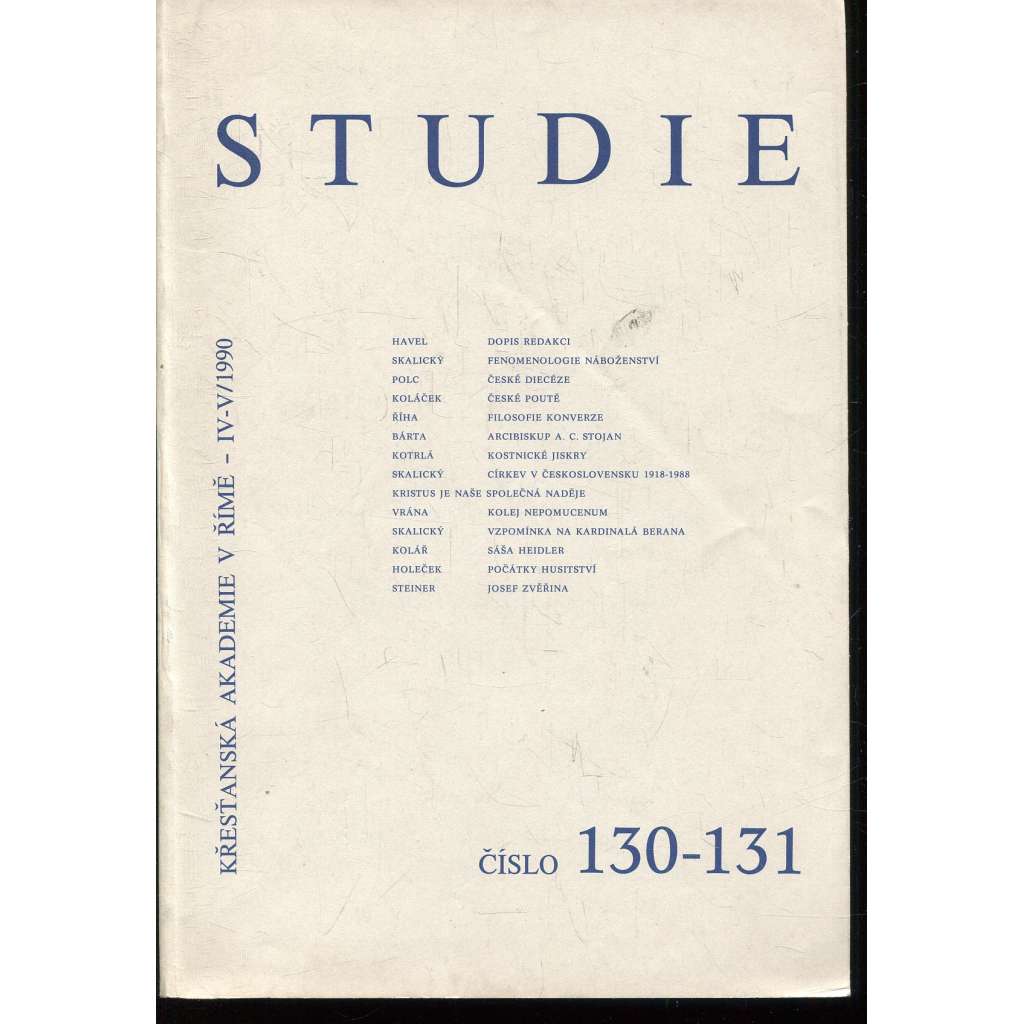 Studie, číslo 130-131, ročník IV.-V./1990 (exilové vydání)