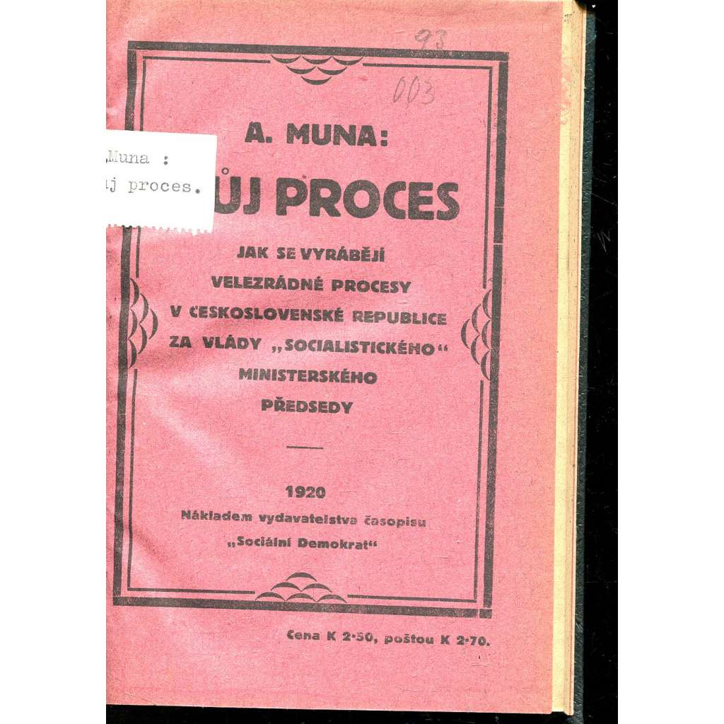 Můj proces (1920)