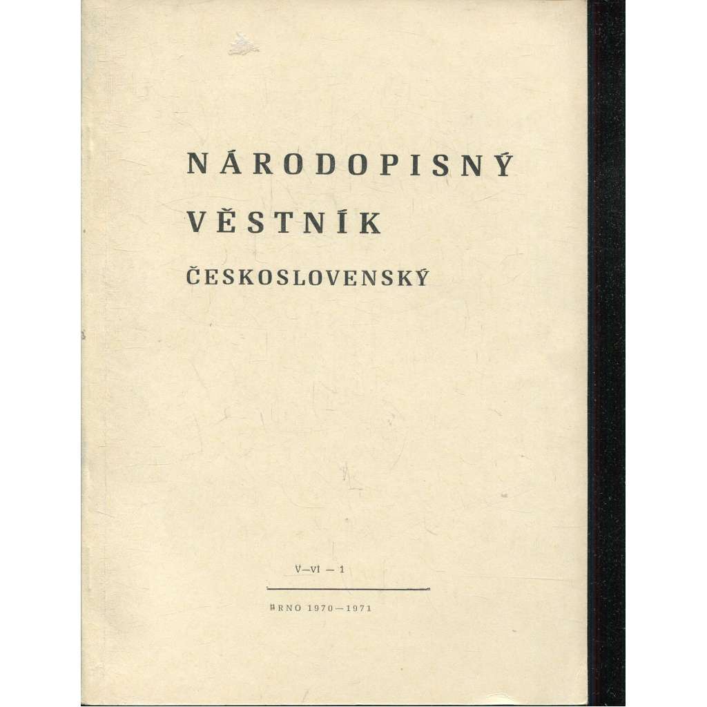 Národopisný věstník československý V.-VI./1970-1971