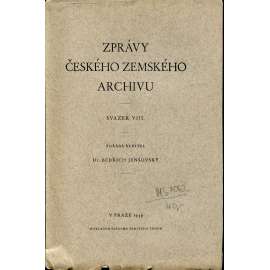 Zprávy českého zemského archivu, svazek VIII.