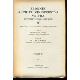 Sborník archivu Ministerstva vnitra Republiky československé, sv. II/.1929