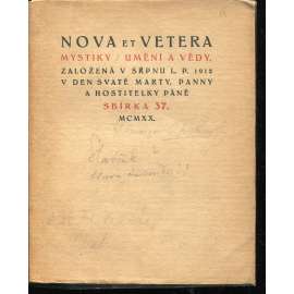 Nova et vetera, Mystiky / Umění a vědy (edice: Nova et vetera, sv. 37) [Sborník, Stará Říše] - 5x grafika, 2x Bohuslav Reynek, 2x Vlastislav Hofman, 1x hlava muže (anonymně) - (1x linoryt od Reynka chybí)