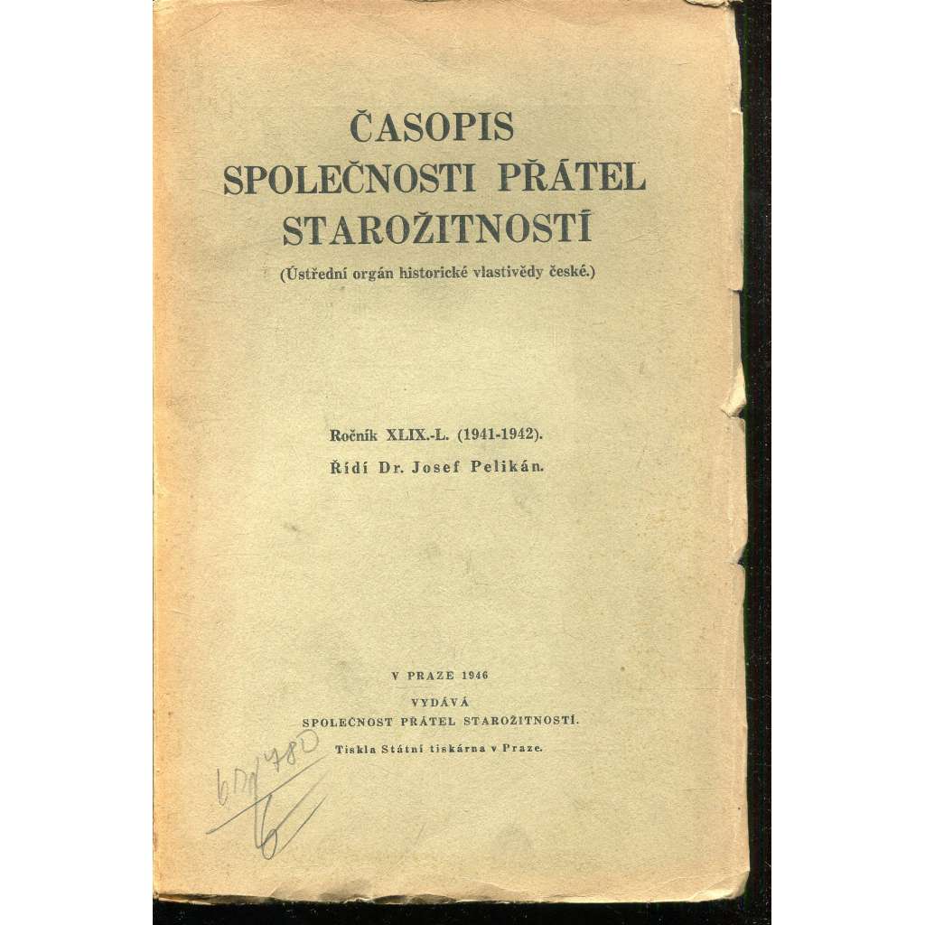 Časopis Společnosti přátel starožitností, ročník XLIX.-L./1941-1942